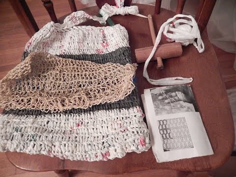 A bilum (traditional Papua New Guinea style bag) from plarn!