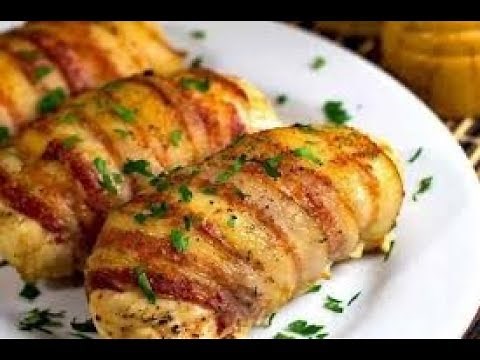 Pechuga Rellena de Platanos Maduros ,envueltas en Tocino (Tocineta )