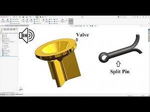 Valve and Split Pin SolidWorks 2021 Tutorial! Swept Boss/Base command step by step!