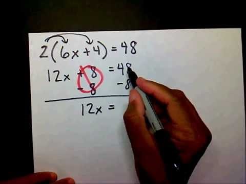 Solving Two-Step Equations w/ Distributive Property - MathwithMoon.org