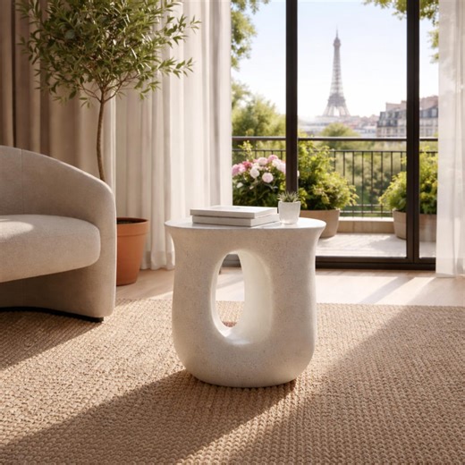 U Shaped Concrete Side Table, Modern Sculptural End Table, Minimalist Coffee Table, Contemporary Accent Table, Living Room Furniture - Etsy