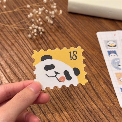 Big Face Panda Vinyl Sticker | Stamp Sticker | Laptop, Journal, Planners, Bujo - Etsy