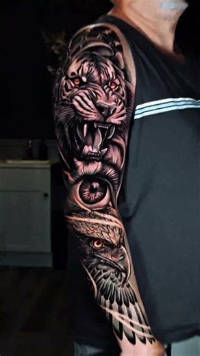 “Epic Arm Tattoo Collection 💪 Realistic Ink Art in One Sleeve”