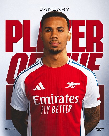 🥁 Introducing our Player of the Month for January.. 🥇 Gabriel | Arsenal