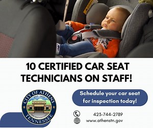 The City of Athens announces that they now have a total of ten employees that have obtained their Child Passenger Safety Technician Certification. This certification demonstrates their commitment to ensuring the safety and well-being of the community, particularly the youngest members. Child Passenger Safety Technicians play a crucial role in educating parents, caregivers, and the community on proper child passenger safety practices. This certification equips our employees with the knowledge and