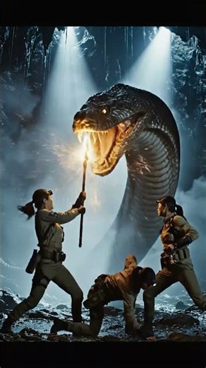 fighting between women and giant snake