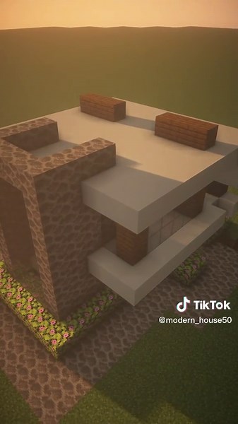 Construcción de casa moderna en minecraft