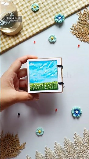 Mini Acrylic Painting ✨☁। #painting #easyart #viralvideos #trendingnow #sky