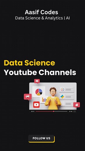 Aasif Manzoor | Data Science, AI & Career Growth on Instagram: "Youtube Channels To Learn Data Science 📊👨‍💻 Sharpen your data science skills with these top YouTube channels! 🔍💻 1️⃣ Mathematics: 3Blue1Brown, Prof Ghrist Math, ProfRobBob 2️⃣ Power BI: Curbal, Guy in a Cube, BI Elite 3️⃣ SQL: Caleb Curry, Derek Banas, TechTFQ, SQLbelle, Joey Blue 4️⃣ Python: Corey Schafer, edureka, Great Learning 5️⃣ Excel: ExcellsFun, Chandoo, LeilaGharani 6️⃣ Tableau: Tableau Tim, Abhishek Agarrwal, Tableau