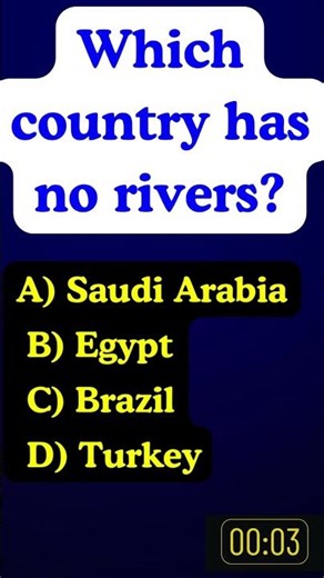 Q. Which country has no rivers?? Only Smart People Can Answer 🤔