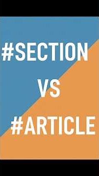 HTML Section vs Article 🤔 | Easiest Explanation Ever!🚀 #shorts #ytshorts #codewithaswin #html5 #html
