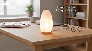 Himalayan Glow White Salt Crystal Lamp with LED Bulb and Touch Dimmer Switch, 5-7 lbs
