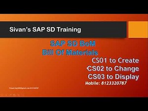 SAP SD BoM Bill of Materials CS01 CS02 CS03