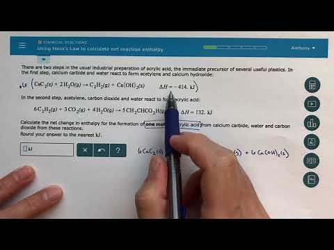 ALEKS - Using Hess's Law to Calculate Net Reaction Enthalpy