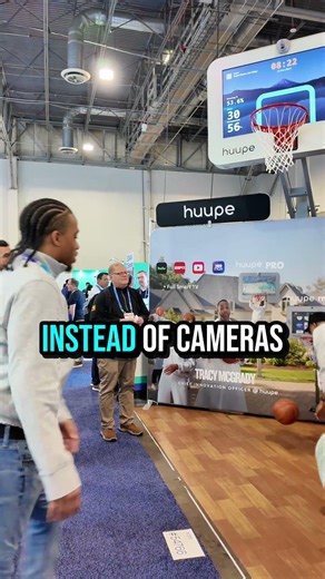 Compete Against Players Worldwide on This Smart Hoop #basketball #multiplayer #gadget