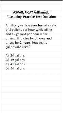 ASVAB/PiCAT Arithmetic Reasoning Practice Test Q: Simple Arithmetic #acetheasvab w/ #grammarhero