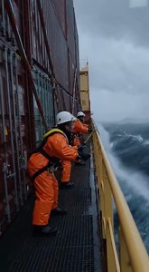 Extreme Storm at Sea 4K HD – Container Ship Side Wave Impact | Life Aboard Ships