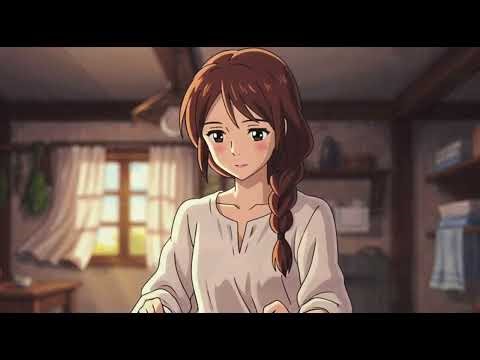 Peaceful Laundry Day | Anime Girl Washing clothes | Ghibli Silent Days | Ghibli Style Video