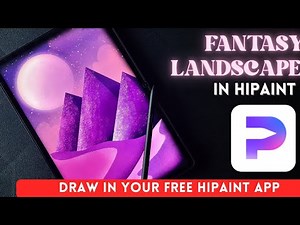 HIPAINT | How to draw fantasy Landscape in HIPAINT, Beginners digital art tutorial