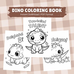 Dinosaur Coloring Pages for Kids: 40 Printable Sheets (PDF Format) - Etsy