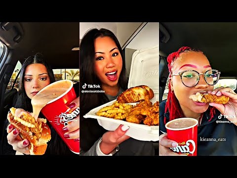 RAISING CANES TIKTOK MUKBANG COMPILATION| RAISING CANES SAUCE 🤤🤤🤤| CRUNCHY SOUNDS 😩😩😩