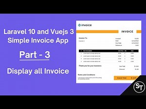 Laravel 10 and Vuejs 3 - Simple Invoice Application - Display all Invoice