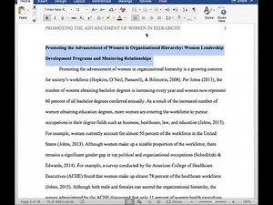 APA Format Level Two Heading