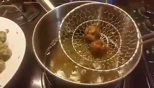 Broccoli Rabe and Sausage Balls... you can't fry these fast enough! Here is the recipe: http://cookingwithnonna.com/italian-cuisine/broccoli-rabe-and-sausage-balls.html | Cooking with Nonna