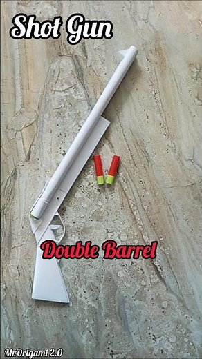 Diy origami Double Barrel Shot Gun | Tutorial | How to make | EASY craft ideas 💡 #shorts