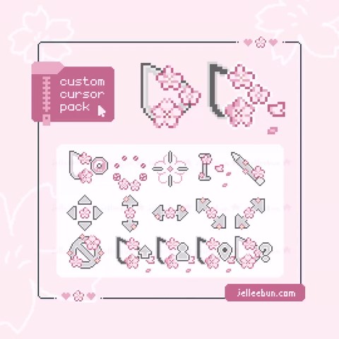Cherry Blossom / Sakura Pixel Animated Mouse Cursor Pack (windows .ani, Linux Xcursor, Mac .cape) - Etsy