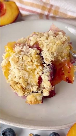 ➔ BLUEBERRY PEACH CRUMBLE | Easy Summer Dessert Recipe
