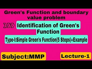 Green's Function and the boundary value problem(simple Green's Function)MMP#bsmath#highermathematics