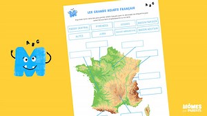 Carte de France - les reliefs à compléter