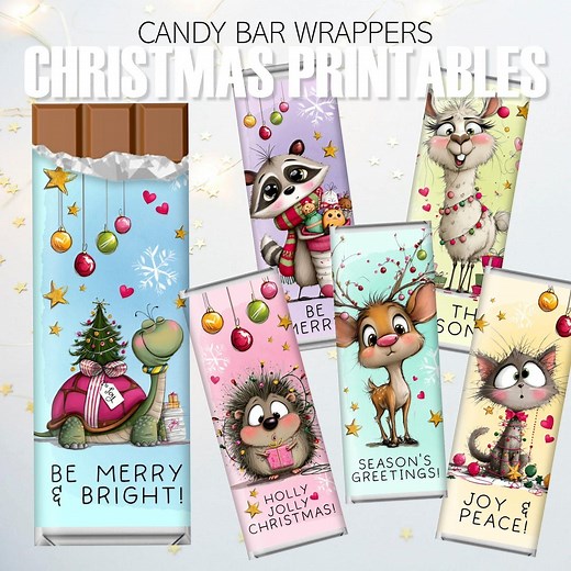 Printable Christmas Candy Wrappers for Hershey & Aldi Choceur Bars: Holiday Favors, Chocolate Gifts (instant Download) - Etsy