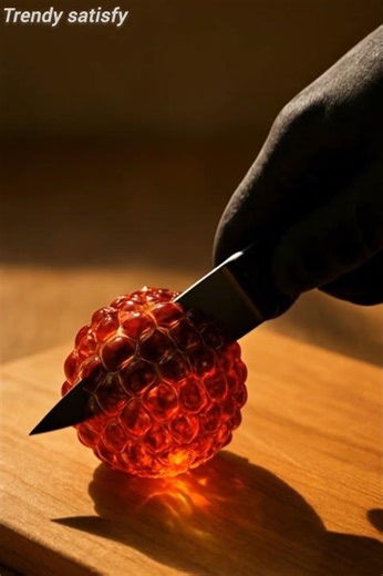 "Crystal Lichu 🍒 Extreme Macro ASMR | Shimmering Red Glass Lychee ✨"