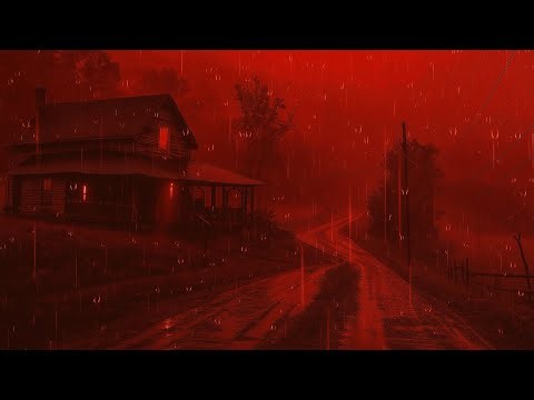 Rote Regennacht-Atmosphäre für tiefen Schlaf und Entspannung | ASMR-Regengeräusche