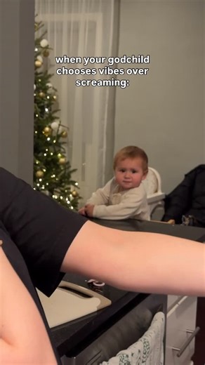 VOLYA ☾ on Instagram: "Just look at her face 😍🤣 she’s not following #trends, she’s making them. #godchild #baby #life #godmother"