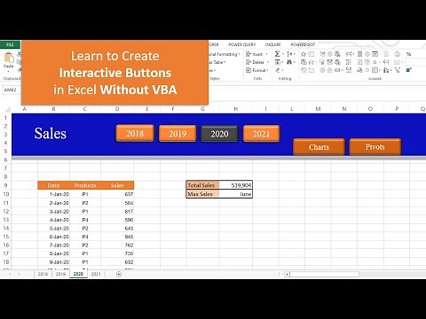 Interactive Clickable Buttons in Excel without Macro | excel tutoring | excel buttons