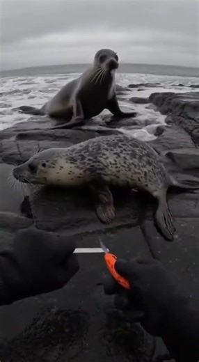 ⚠️ URGENT! Untangling Seal Pup as Mother Charges! 🦭🌊 위험! 어미 물개가 돌진하는 순간 새끼 구조!