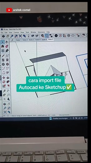 cara yang benar import file Autocad ke Sketchup✅ dwg to Skp✨ #sketchup #autocad #import #trading
