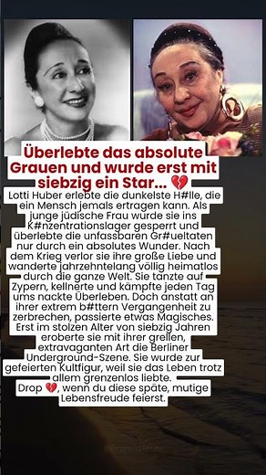 Überlebte das absolute Grauen und wurde erst mit siebzig ein Star... 💔