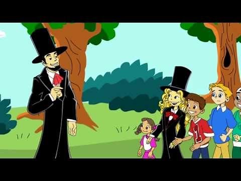Abe Lincoln For Kids! He Saves American Dream! Adorable Cartoon