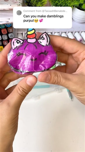Turning a Dumpling Purple! 💜🥟 #art #diy #sticker #craft #youtubeshorts #creative #dumpling #squish
