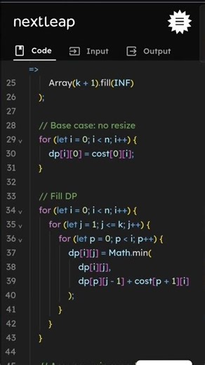 Dynamic Array Resizing Problem | Minimum Space Wasted With K Resizes | DP JavaScript