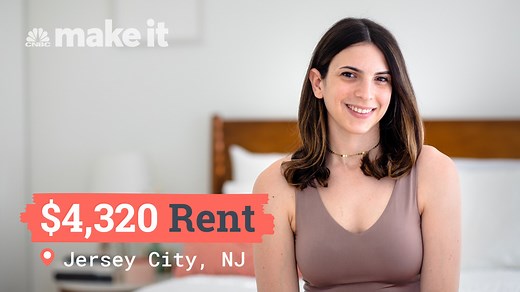 Molly Barth, 27, lives with her boyfriend Nick, 26, in a two-bedroom apartment in Jersey City, NJ. Together they pay $4,320 a month in rent. 🏠 https://cnb.cx/3u8K2r3 | CNBC Make It