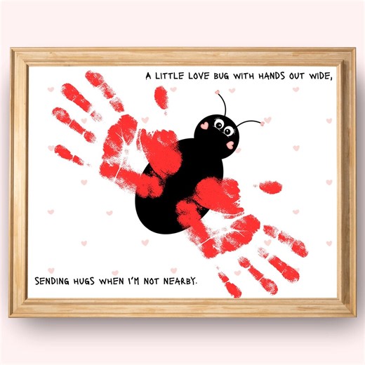 Love Bug Handprint Keepsake, Template (printable) - Etsy
