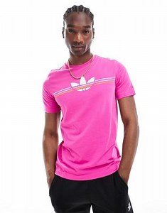 adidas Original 80s graphic logo tee in semi lucid fuchsia | ASOS