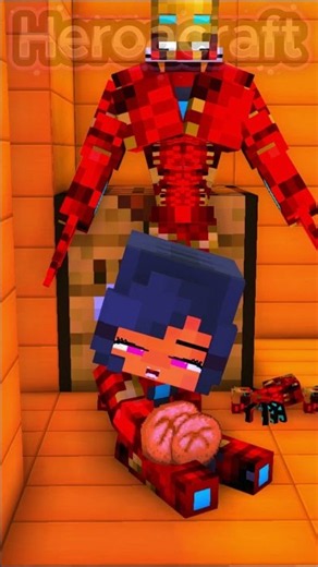 🔥 POV: Iron Girl Aphmau Falls Asleep While Eating Cookies! 😴🍪😍 | Minecraft Animation #shorts