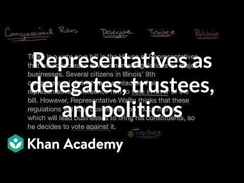 Representatives as delegates, trustees, and politicos | US government and civics | Khan Academy