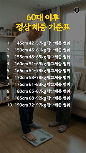 60대 이후 정상 체중 기준표 정리